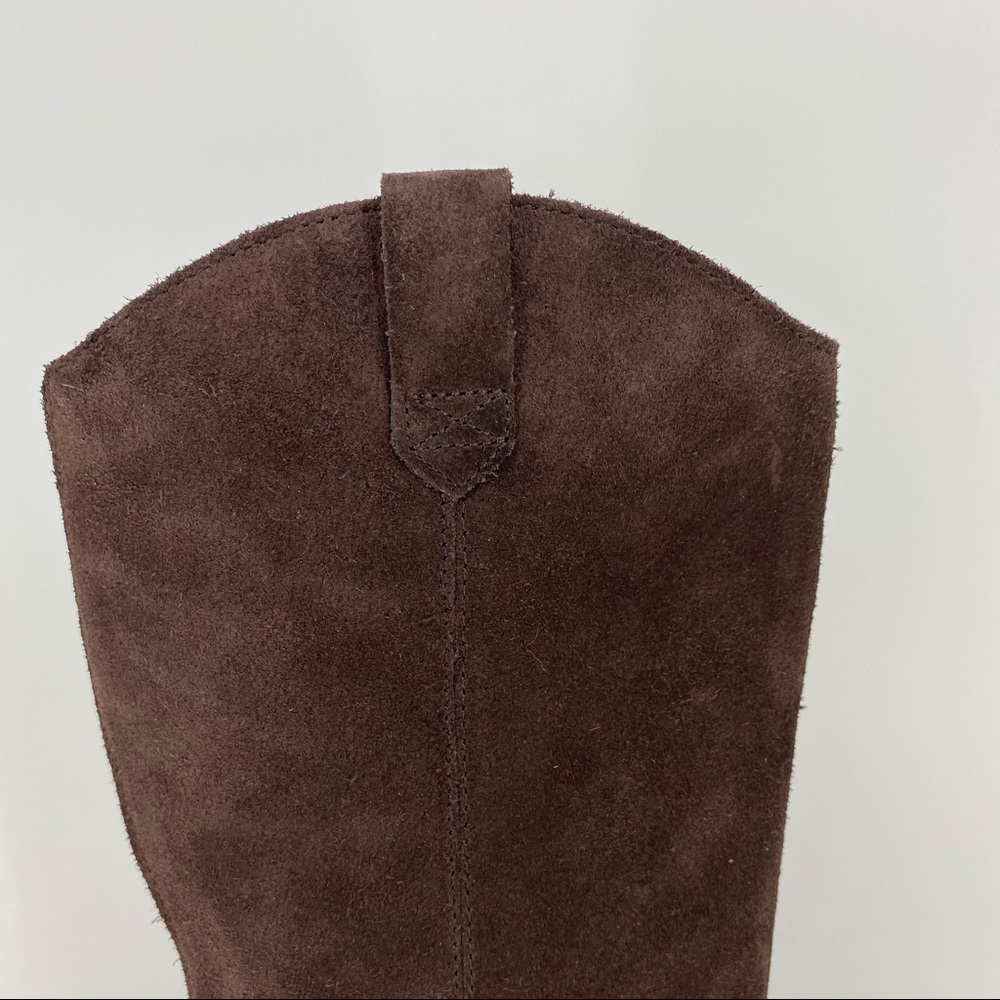 UGG Koolaburra Elinda Knee High Boots NEW Suede Brown Block Heel Western - Picture 4 of 14